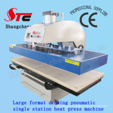 Machine de transfert de chaleur de grand format de T-shirt 60 * 130cm dessin Machine de presse de chaleur automatique de machine pneumatique simple station de transfert de chaleur Stc-Qd08